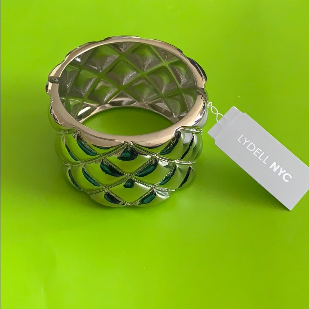 LYDELL NYC Silver Patterned Cuff Bracelet!